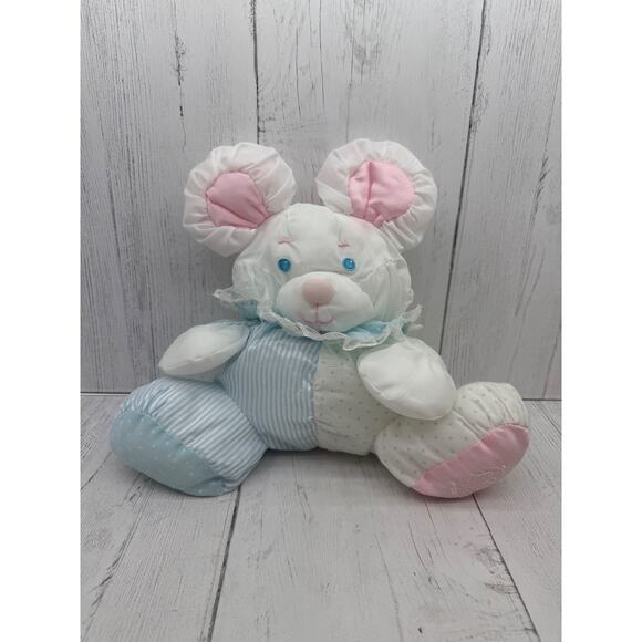 Fisher Price Puffalump Mouse Vtg 1988 Plush Baby Toy Rattle Nylon CLEAN - Picture 6 of 6